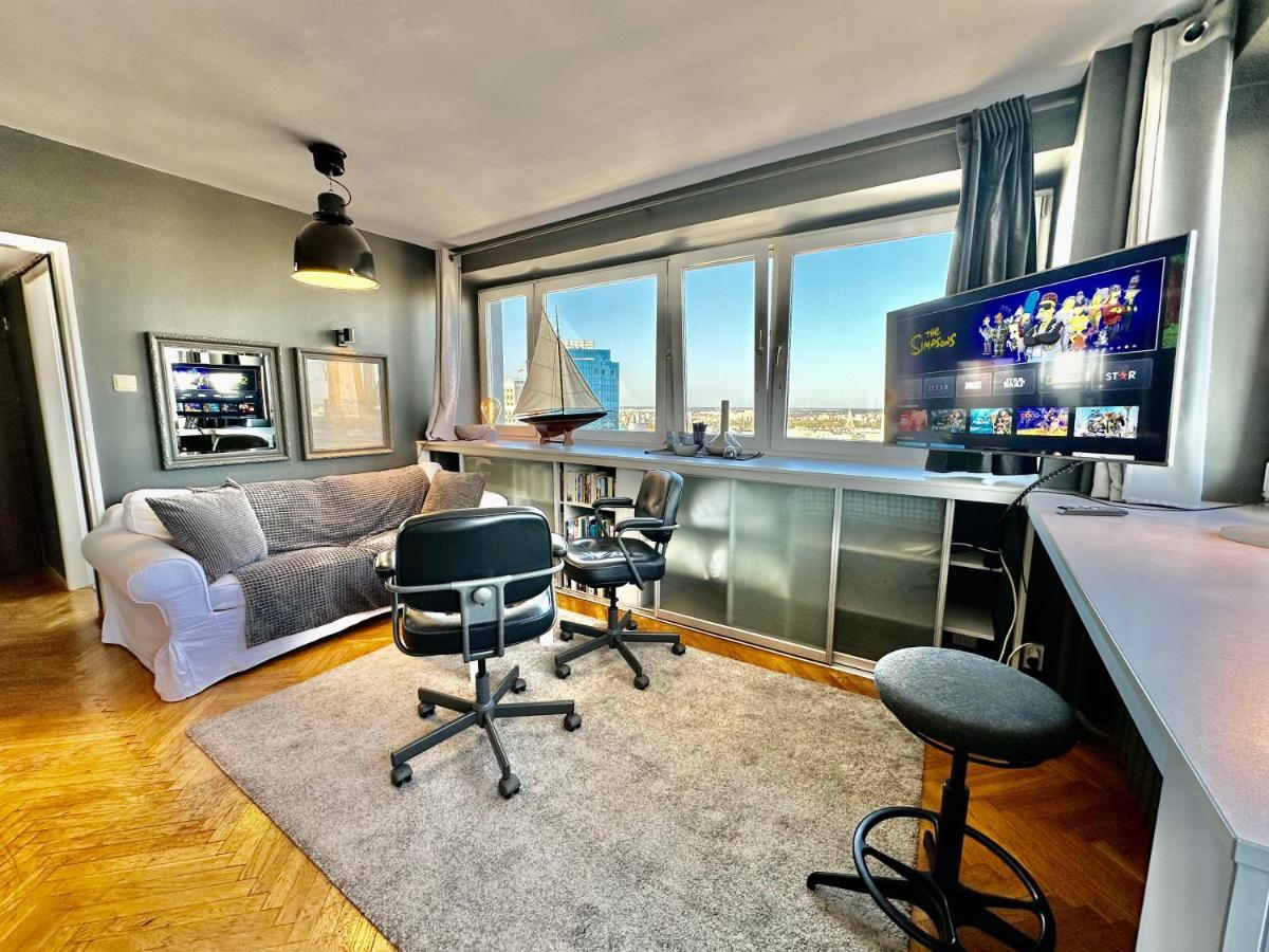 Super Apartament Grey Centrum 2X Metro Fast Wifi 300 Mbs Netflix Appletv Smarttv Spotify Panorama Miasta Warschau Exterior foto