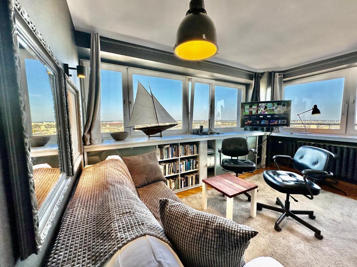 Super Apartament Grey Centrum 2X Metro Fast Wifi 300 Mbs Netflix Appletv Smarttv Spotify Panorama Miasta Warschau Exterior foto
